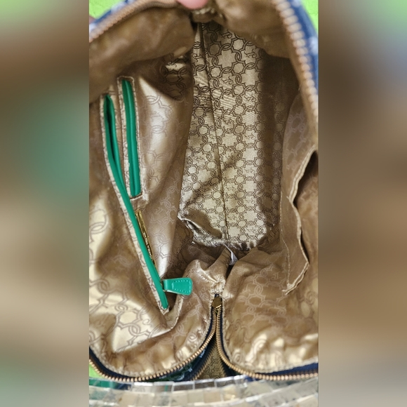 Ivanka Trump Green And Blue Satchel - Picture 11 of 13